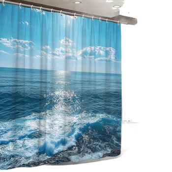 Душ завеса от полиестер, модерен минималистичен стил, възможност за печат на лого, персонализиране според чертежи.