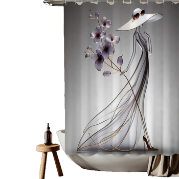 Душ завеса – полиестер, модерен минималистичен стил, възможност за добавяне на лого, персонализирана според чертежи