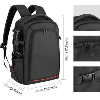 SLR fotoaparato krepšys iš Oxford audinio, atsparus vandeniui, smūgiams, kvėpuojantis, modelis 006