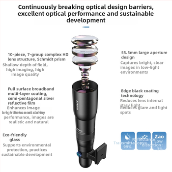 APEXEL T30X/T50X mobilný teleobjektív pre smartfóny, univerzálna kompatibilita, 50x zoom pre vonkajšie snímanie