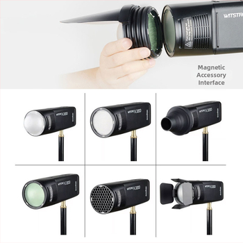 God Cow AK-R1 AD200 Šviesos priedų komplektas: minkštas šviesos difuzorius, spalvų filtrai, bičių korio grotelės, spindulio vamzdelis