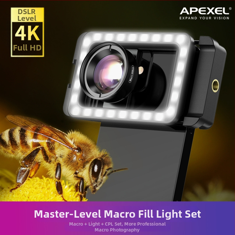 APEXEL 100 mm mobilný makro objektív na fotografovanie šperkov, vonkajší širokouhlý objektív, univerzálna kompatibilita so smartfónmi, model CM-HB100CPL