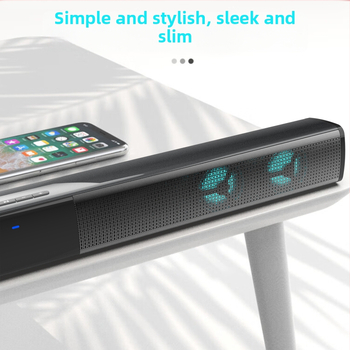 Bluetooth soundbar s RGB podsvietením pre TV/PC – 4 reproduktory, 20W, Bluetooth 5.0, 20Hz-20kHz, SNR ≥95dB