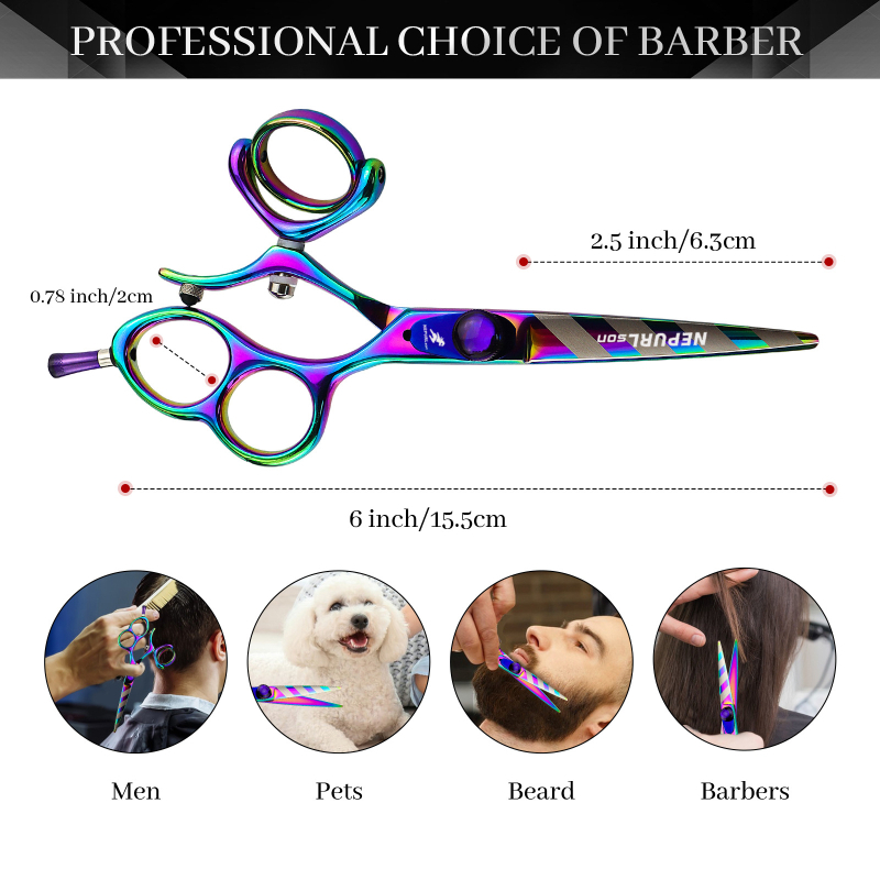 Sada kaderníckych nožníc so oceľovými čepeľami – vrátane cestovnej tašky