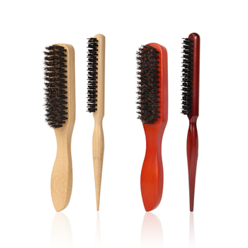 Szakáll- és hajkefés készlet boar sörtékkel, nyelek bambuszból, lótuszfa és bükkből; tartalmaz farokkefét