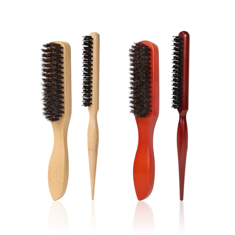 Szakáll- és hajkefés készlet boar sörtékkel, nyelek bambuszból, lótuszfa és bükkből; tartalmaz farokkefét