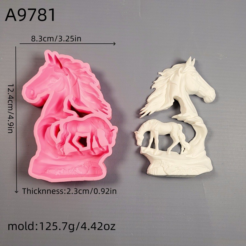 Silikon kalup za tortu s jednorogom, 3D šuplja konstrukcija, nepravilnog oblika