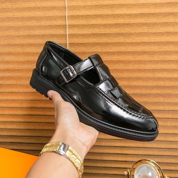 Pánske PU kožené voľnočasové topánky, gumová podrážka, protišmykové, jar 2025 (Horná: PU; Podrážka: Guma; Štýl: Voľnočasový; Sezóna: Jar 2025; Funkcia: Protišmyk)