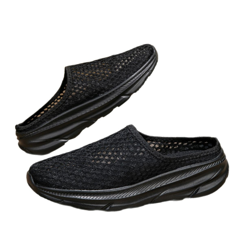 Pánske mules s uzavretým nosom, voľnočasový štýl, horná časť z sieťoviny, EVA podrážka, proces studeného lepenia, jeseň 2024