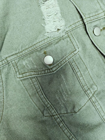 Džínsová bunda, Uličný štýl, Voľný strih, Jednostranné zapínanie na jeden rad gombíkov, 87% bavlna