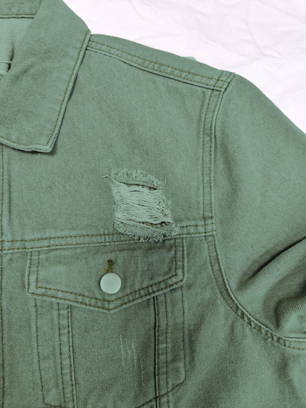 Džínsová bunda, Uličný štýl, Voľný strih, Jednostranné zapínanie na jeden rad gombíkov, 87% bavlna