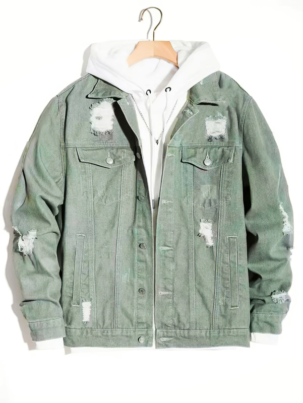 Džínsová bunda, Uličný štýl, Voľný strih, Jednostranné zapínanie na jeden rad gombíkov, 87% bavlna