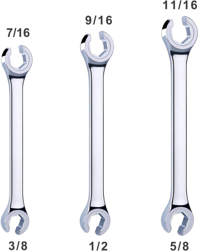 Aikool 3-dielny dvojstranný SAE flare nut kľúč set