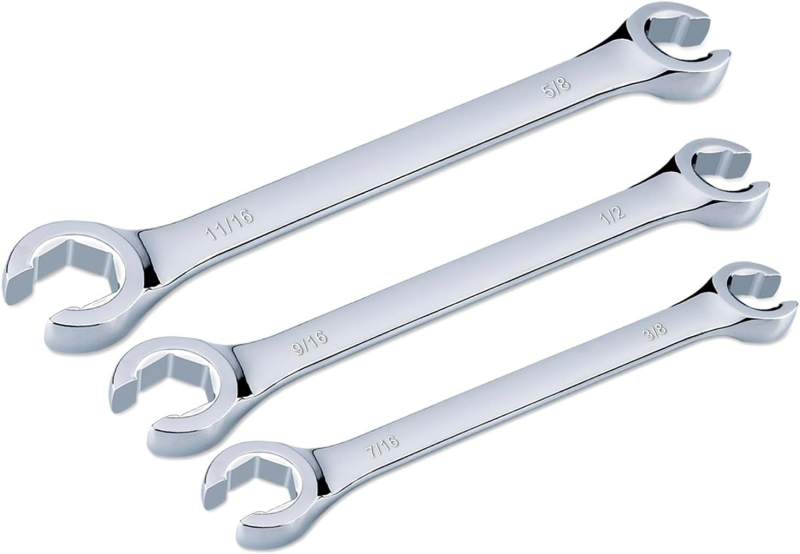 Aikool 3-dielny dvojstranný SAE flare nut kľúč set