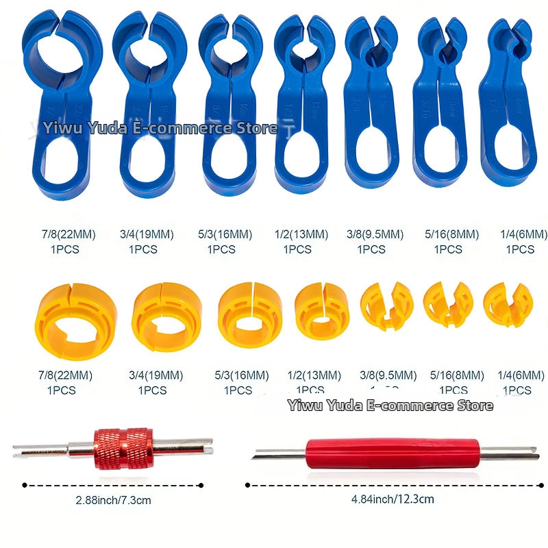 Nástroj na rýchle pripojenie hadíc automobilovej klimatizácie, sada 16 kusov, model YD24015, materiál PP, na demontáž palivového vedenia