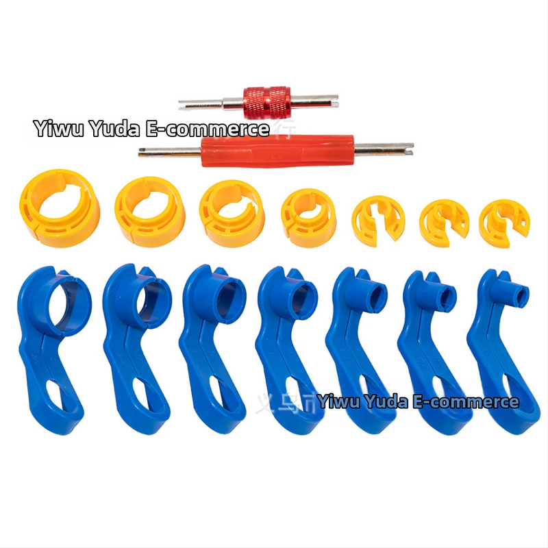 Nástroj na rýchle pripojenie hadíc automobilovej klimatizácie, sada 16 kusov, model YD24015, materiál PP, na demontáž palivového vedenia