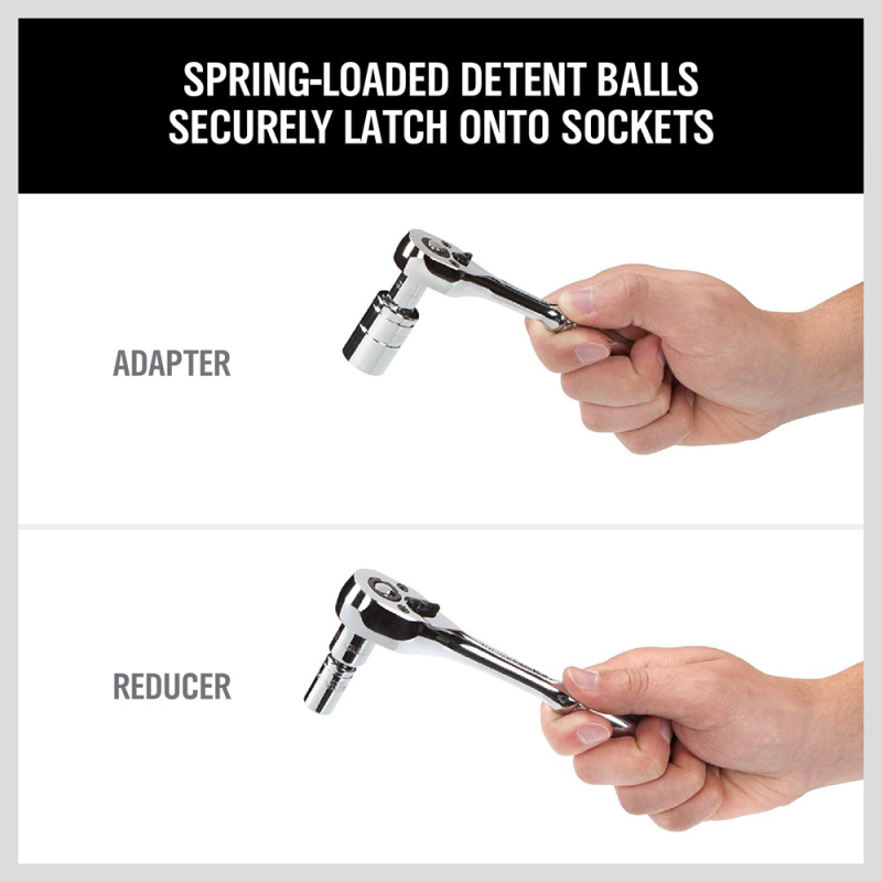 7-dielny set adaptér REF-97260; chróm-vanadová oceľ; nominálne priemery 6,3 mm, 9,5 mm, 12,5 mm; typ spojenia: tvar; použitie: adaptér