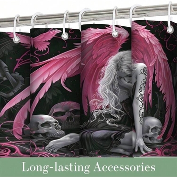 Štvordielny kúpeľňový set s protišmykovou podložkou, sprchovým závesom, podložkou na kryt záchodu a podlahovou rohožou; polyester; moderný minimalistický štýl; tlačený vzor; vlastné logo tlač; spracovanie na objednávku; kód produktu sheinwj-25-7-27