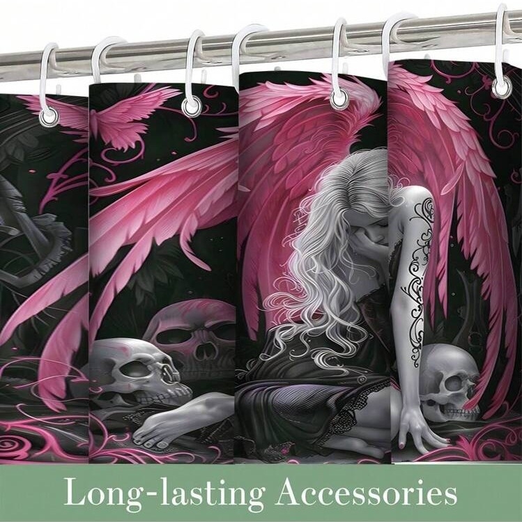 Štvordielny kúpeľňový set s protišmykovou podložkou, sprchovým závesom, podložkou na kryt záchodu a podlahovou rohožou; polyester; moderný minimalistický štýl; tlačený vzor; vlastné logo tlač; spracovanie na objednávku; kód produktu sheinwj-25-7-27