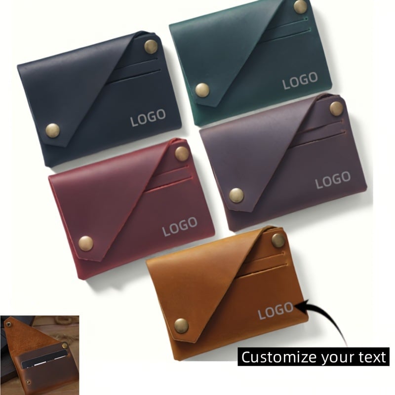 Hoshino Retro kožený obal na karty s viacerými priečinkami, unisex peňaženka na identifikačné karty, prispôsobiteľné logo