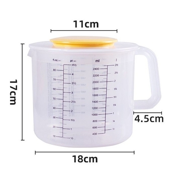 Meracia odmerka na pečenie so stupnicou, PP materiál, objem 2500 ml, hmotnosť 279 g, značka Yading, nástroj na čaj s mliekom