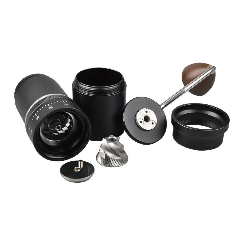 Ръчна кафемелачка за кафе на зърна, ръчно въртене, модерен прост дизайн, печат на лого наличен, лицензирани частни марки