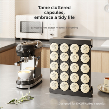 Ράφι καψουλών καφέ - μαγνητικό, τοίχου, χωρίς διάτρηση, πλαστικό, μοντέρνο μινιμαλιστικό στυλ