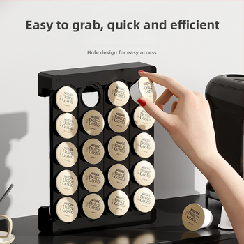 Ράφι καψουλών καφέ - μαγνητικό, τοίχου, χωρίς διάτρηση, πλαστικό, μοντέρνο μινιμαλιστικό στυλ