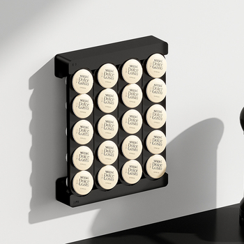 Ράφι καψουλών καφέ - μαγνητικό, τοίχου, χωρίς διάτρηση, πλαστικό, μοντέρνο μινιμαλιστικό στυλ