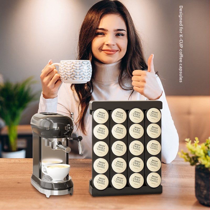 Ράφι καψουλών καφέ - μαγνητικό, τοίχου, χωρίς διάτρηση, πλαστικό, μοντέρνο μινιμαλιστικό στυλ