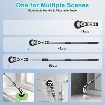 Elektrická čistiaca kefka s dlhým dosahom a vysúvacím dizajnom, model JY-5011, mechanický chod, napájanie USB/ nabíjanie, 5V, 25W