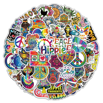 Shi Le 50 listov kreatívnych kamuflážnych rock samolepiek na batožinu, notebook a plánovač | samolepiace, roztomilý štýl, kód 28410