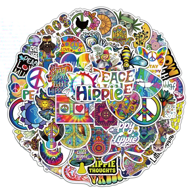 Shi Le 50 listov kreatívnych kamuflážnych rock samolepiek na batožinu, notebook a plánovač | samolepiace, roztomilý štýl, kód 28410