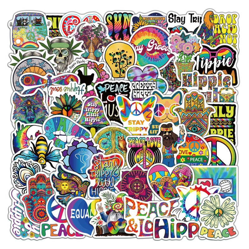 Shi Le 50 listov kreatívnych kamuflážnych rock samolepiek na batožinu, notebook a plánovač | samolepiace, roztomilý štýl, kód 28410