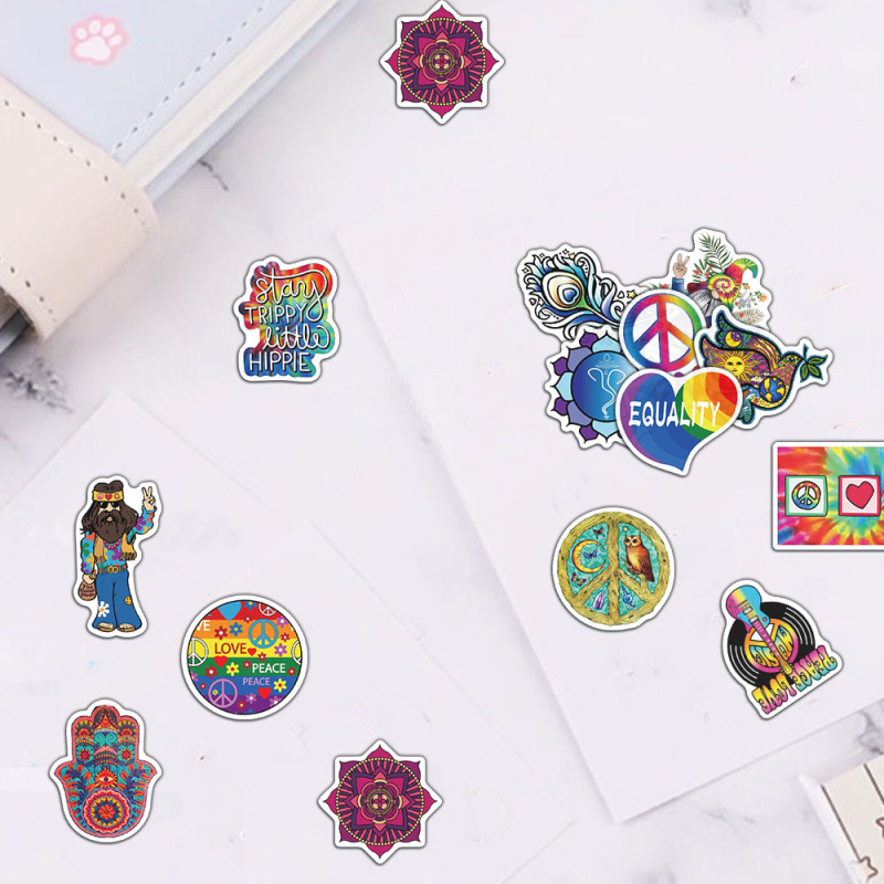 Shi Le 50 listov kreatívnych kamuflážnych rock samolepiek na batožinu, notebook a plánovač | samolepiace, roztomilý štýl, kód 28410