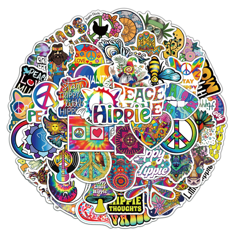 Shi Le 50 listov kreatívnych kamuflážnych rock samolepiek na batožinu, notebook a plánovač | samolepiace, roztomilý štýl, kód 28410