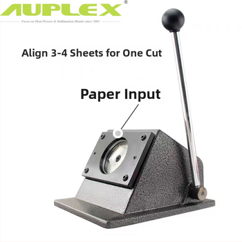 Rezačka na odznaky z tinového plechu – typ Buckle machine, model New badge machine cutter, 58mm odznaková rezacia, pre reklamu a podujatia, hmotnosť 5 kg, rýchlosť posunu 30.