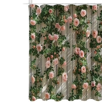 Kada zavjesa od poliestera, moderni minimalistički dizajn zida s ružnim cvjetovima, moguć tisak logotipa, prilagodba po slici, za Europu i Sjevernu Ameriku