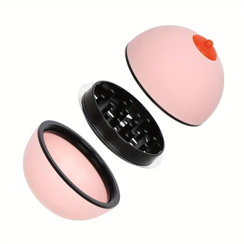 Σφαιρικός γκριντερ για τσιγάρα από κράμα ψευδάργύρου, τριών επιπέδων μεταλλική κατασκευή, δυνατότητα εκτύπωσης λογοτύπου