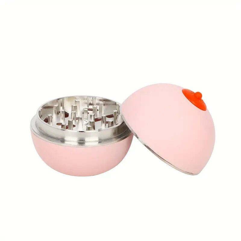 Σφαιρικός γκριντερ για τσιγάρα από κράμα ψευδάργύρου, τριών επιπέδων μεταλλική κατασκευή, δυνατότητα εκτύπωσης λογοτύπου