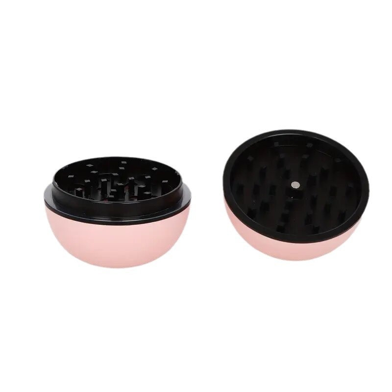 Σφαιρικός γκριντερ για τσιγάρα από κράμα ψευδάργύρου, τριών επιπέδων μεταλλική κατασκευή, δυνατότητα εκτύπωσης λογοτύπου