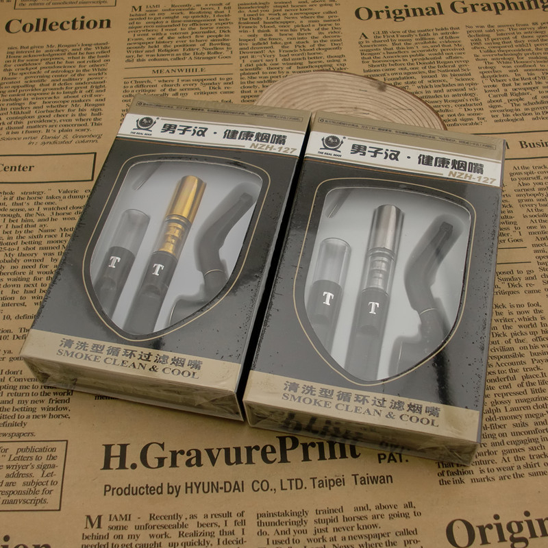 Držiak na cigarety a sada malých fajiek, z plastu, opakovane použiteľná, filter s tromi režimami (hrubý/stredný/jemný)