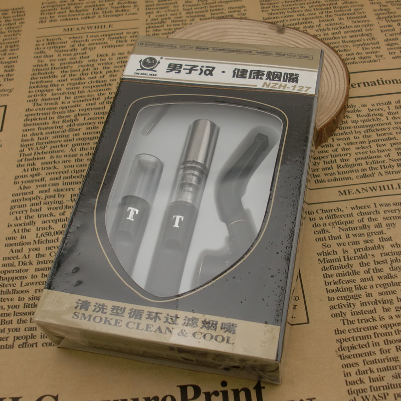 Držiak na cigarety a sada malých fajiek, z plastu, opakovane použiteľná, filter s tromi režimami (hrubý/stredný/jemný)