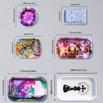 Prispôsobený štvorcový podnos na cigarety z plechu tin, s tlačou loga a úložným priestorom