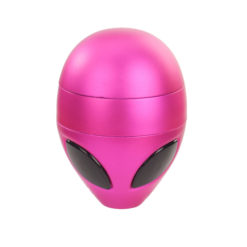 Grinder za bilje s oblikom izvanzemljanina, trostruki sloj, cinkova legura, s prostorom za pohranu