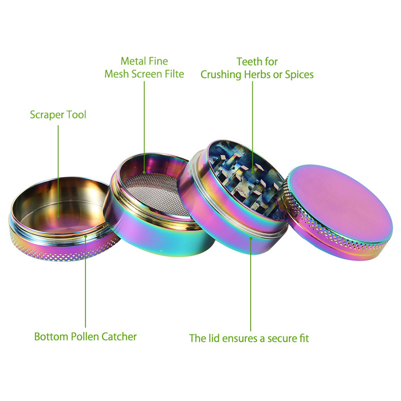 Grinder od cinkove legure, četiri sloja – otporan na vjetar, moguć ispis logotipa, dekorativan i zbirka