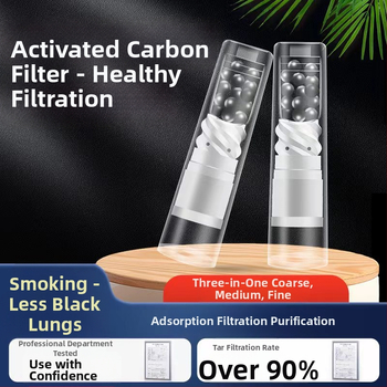Plastový špirálový filter na cigarety s aktívnym uhlím, opakovane použiteľný; trojúčelový filter (hrubý, stredný, jemný); 245 kusov