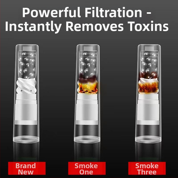 Plastový špirálový filter na cigarety s aktívnym uhlím, opakovane použiteľný; trojúčelový filter (hrubý, stredný, jemný); 245 kusov