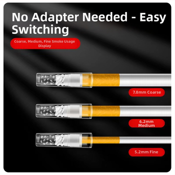 Plastový špirálový filter na cigarety s aktívnym uhlím, opakovane použiteľný; trojúčelový filter (hrubý, stredný, jemný); 245 kusov