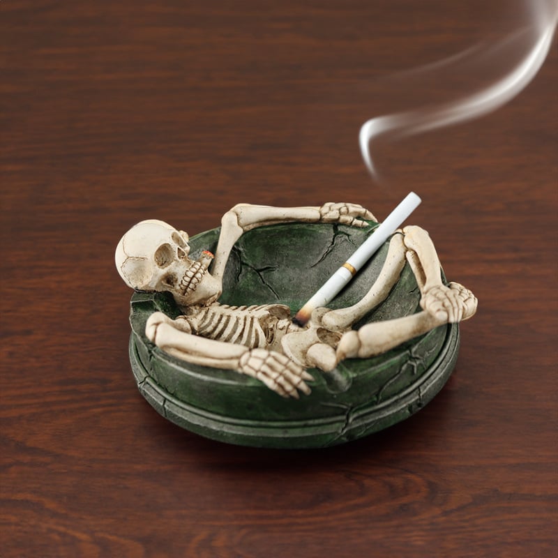Lobanja od smole – pepeljara za kućnu stolnu dekoraciju, Halloween dekor od smole
